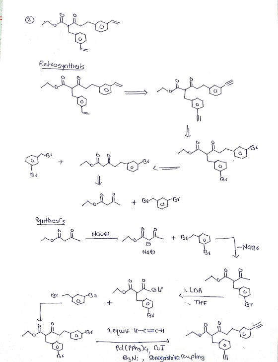 11 Retrosynthesis content share nii tortor or Synthesis en el orden met vore 7 rii Naser Naoce ili - + B6a -N936 Na 1. LDA By