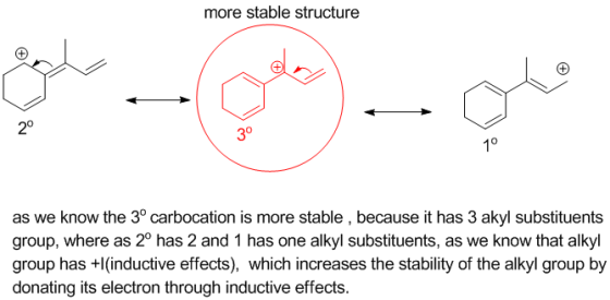 more stable structure 20 3° 10 as we know the 3° carbocation is more stable, because it has 3 akyl substituents group, where