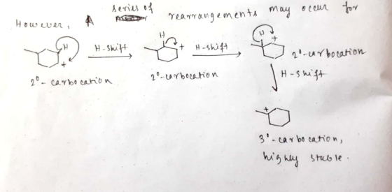 series of for A MERR rearrangements may occur . However. wishit, it swift , S H-shift Yo + H-Shift qu.com I al-carbocation H-