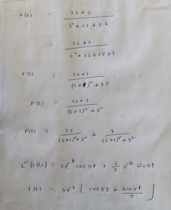 F (S) F (s) 5 f (t) e te 5
