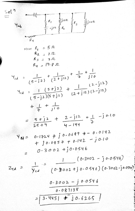 Soln to 3.21222 Zsion B T Ry - 532 : 22 Mere R R2 R3 Ru 72 14.82 Yed J10 + I It | (5-j2) (2 + j12) 12-;12) (5-j2)(5 + j2) (2