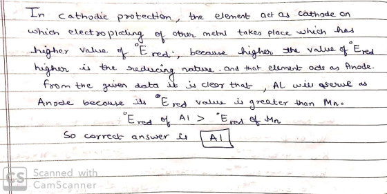 In cathodic protecton the element act as cathode on which electroplating of other metal takes place which has higher value of