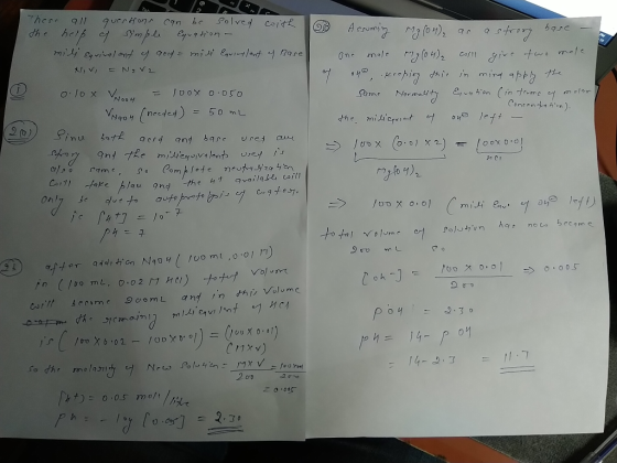 There all questions can be solved coith 120 the help of simple Equation - milli Egviral out of good = mit Equinolent y Rose N