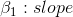 \beta_{1} : slope