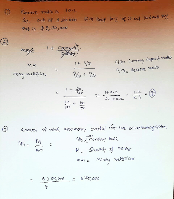 0 Reserve ratio is 10.1. - 90 out of $300 000 that is 92, 70,000 14 keep loy of it and endout 90%- dont 1+ Carrey. Dipost CD: