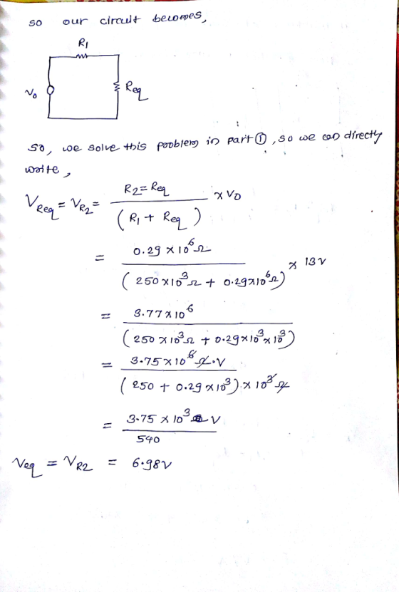 So ur circl bevoswesS Ri S2 0e solve this fooblem iO Part① , so we cao dire R2- Ren 6 ズ 13 γ 6 8.77 X 10 0 2 2)プ】