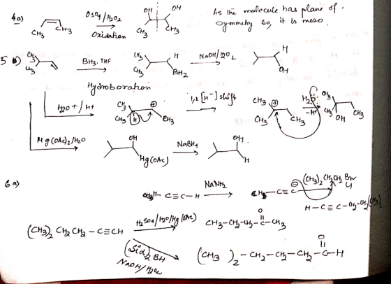 0304 /H₂O₂ . hoctha As the molecule has plane of symmetry so it is meso ... Fara cridation drig LH CH Naoh/130 F BH3. THE t u