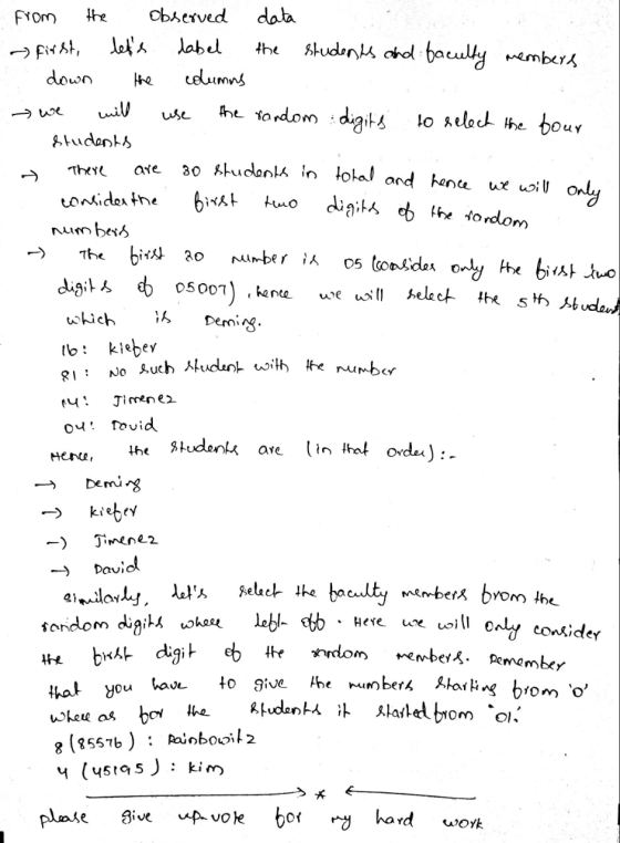 data the Students and baculty members from the observed -> first, lets label down the columns will use students the random d
