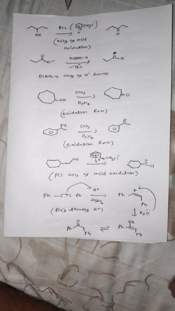 y pcc ( Croa) x (acts as mild oxidation) DIBAL- -750 alty & 4 DIBALH bounce CO3 OH H₂S 4 (oxidation Ran) (oxidation Ren) (PCc