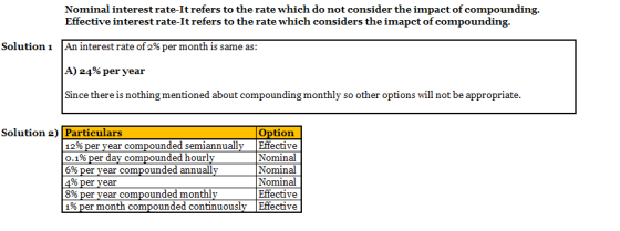 Nominal interest rate-It refers to the rate which do not consider the impact of compounding. Effective interest rate-It refer
