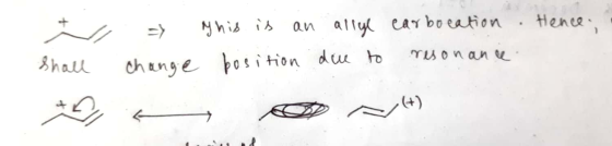 . Hence. This is an position allyl carboeation due to resonance - change A Shall D alt)