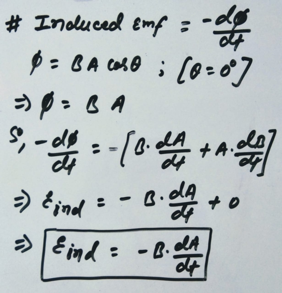 이 # Induced Emf ; $ = BA we ; [0-07 CA 10 + A. =) &ind - Eind : -2 4 - 4 + LA