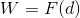 W = F(d)