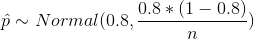 p~ Normal(0.8,0(1-0.8)