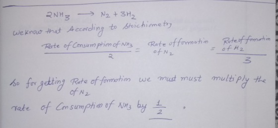 N2 3H2 2NHZ to bteichiometry we know that A ccotding Rate of Consum prien of NM Reteof Formetin of H2 Rate offormatm N to Rat