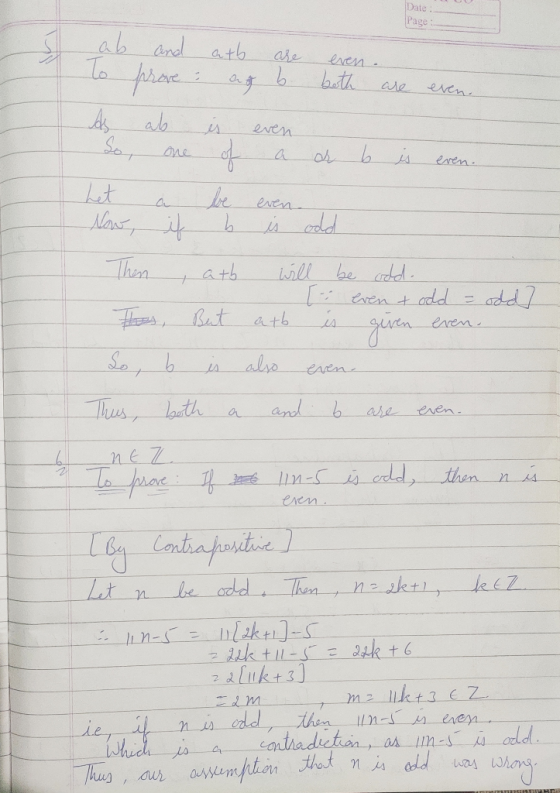 Date Page ab to As and atb are prove = af b ab is even even. both are even. ع ه ه ه ا ن م a be even het Now, if b is odd Then