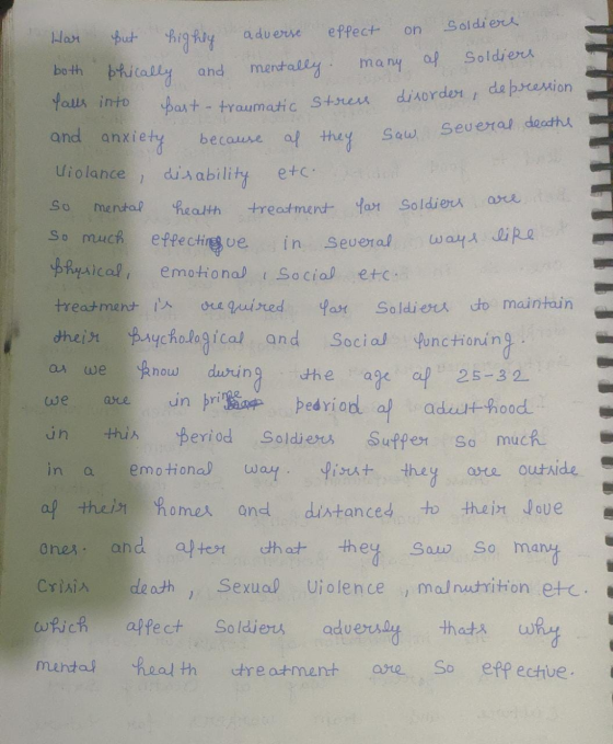 on Soldiere Soldiers many al and anxiety Saw several deathe So ways like Har but highly adverse effect both bhically and and