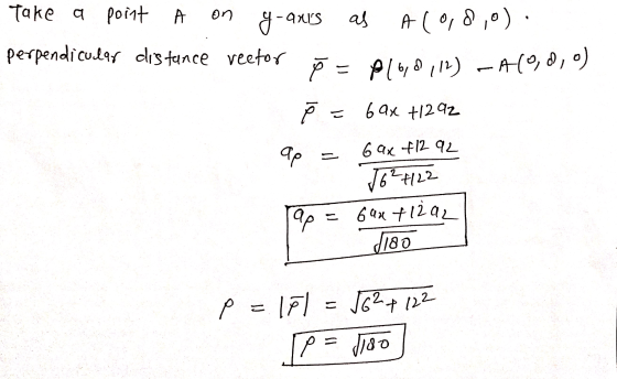 Take a point A on -axis as . (ه, 8 ره ) A perpendicular distance reetor ول زه ره ره )P ( 6 / 5 ) A بوا 6 ax +2 4z مه و 12 x 6