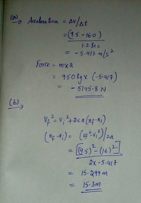 -(15-16 o) 5.41 mls Force- mxa 5145.8 N b) = les) -(16) ax -5.qit 15.9 M 15.3m