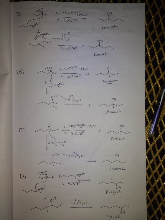 A PgBR Etzo 1. ~ Myanzo 2. 420/4 04 OH V Engr - Product omgan Honn 2. H, O/LĐ? on | Product 2i 1. mgBr, Eto ОИ P 7 2-40/40 P