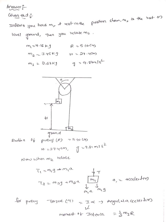 Answer Given the 功?raty you hold mr ノ飞en you T.tade ml R 5.locm 2. a, acceler pull oC)