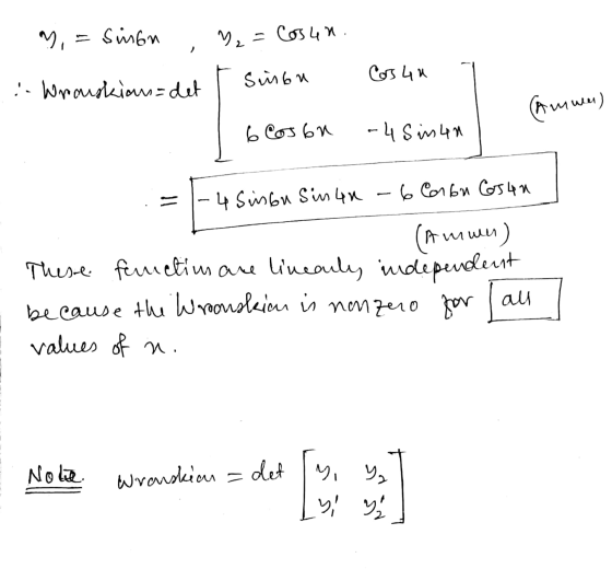 ^, = sinon Y2 = Cos4m. Sunbu Corsun T - Wrauskian=det | мши) Б@s by - 4S 41 . = - 4 Swen So 4 — Leon Би Сотя 1 (Amwen) These