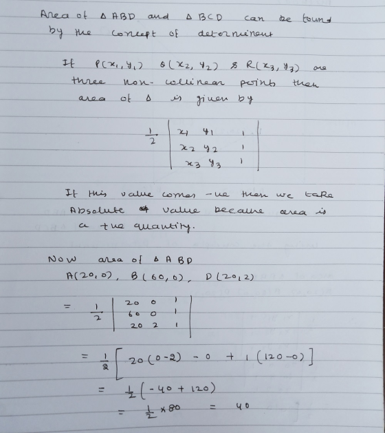 Area of by the ABD and concept of ABCD can be determinent found { f(x, , 92 s( X2, 9,) 8 (3, 9а) оча three non- wllinean poin