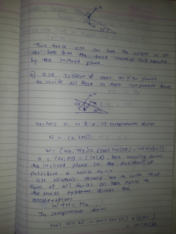 an bou the ueight w at hi the incined plane u se -System-of-1 a.les. 咐y a). S housn 25 dire chto of 砖イ the -inclined plane in