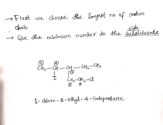 >Fixst we choose the lengest no. of carbon chain side Give de minimum number do dhe substituents CH3CH CHCHCH3 CH3-CH2- 1- ch