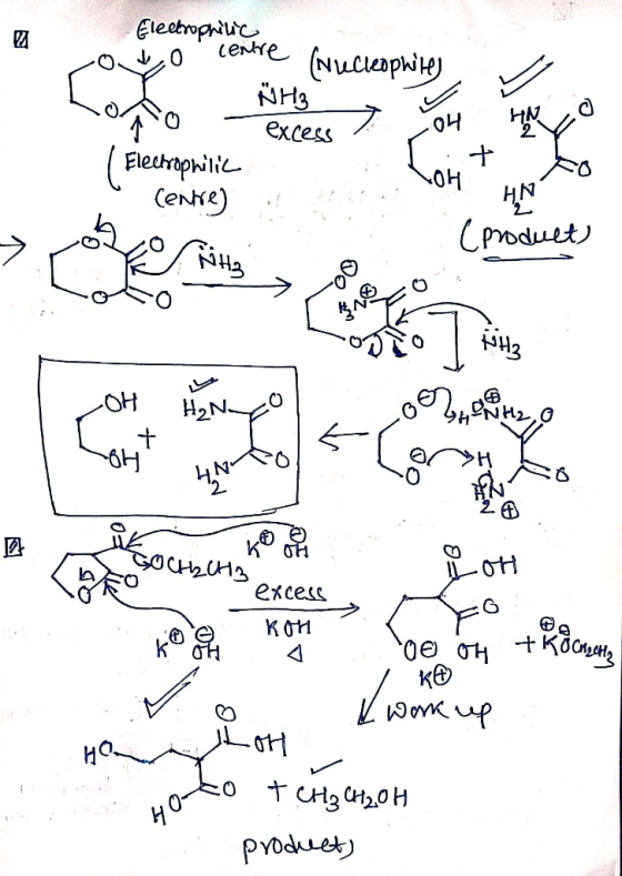 The Electrophilic о то семе (мислорію, Янз бои 0 - Electrophilic excess / и l чоң centre) HN . (product) * - Бо 5 excet КОИ І