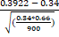 0.3922 0.34 (2.3440.66) 900