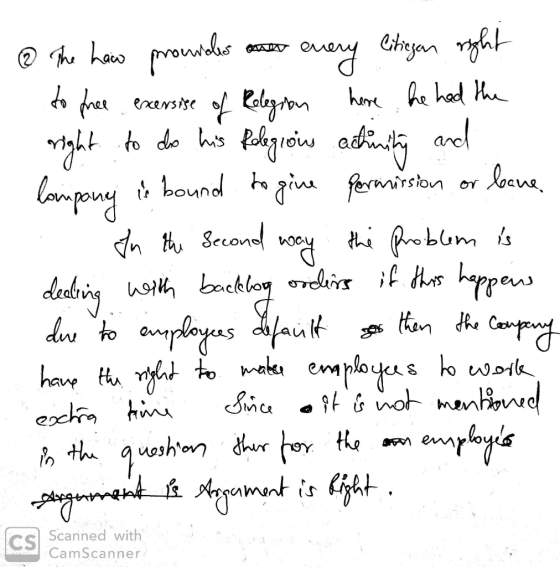 N - @ The Law provides ao every litigan right to free excersise of Rolegion here he had the right to do his folegions achnity