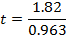 1.82 t= 0.963