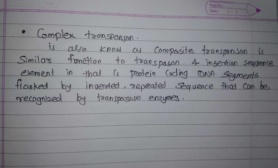 www.navneet.com - Page No.: Date: • Complex transponson. is also know as composite transponson is Similar fonction to transpo