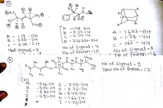 A-633-8H B-3-27-1H c-v.24-1H A - 1.19 -12H C5.30 2 H Nof Signial 3 No oF Signal He No of Signal- 9 (リ (H 9.66-IH E-子,09-2H 3-