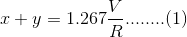 x+y= 1.267......(1)