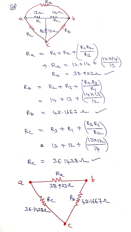 -12 ها طالقامه * حابهم Ret Ret R ناع د + ها) + دا = مR داد380123 = مR Rb = R2 + R₂ +12 = ) + 3) + ما کا لا Rb = 42.1667 لي -