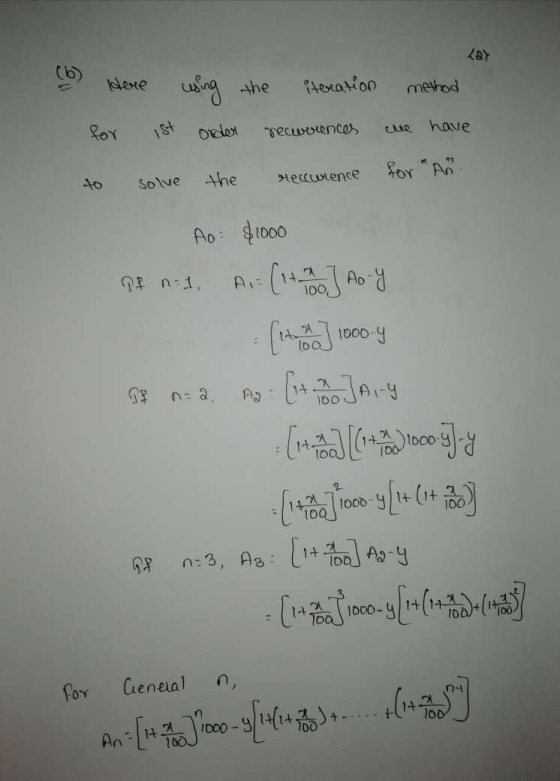 Wlore uinhe 4eration method ROY 1&t ocler have for An the 40 Solve teccwrence Ao1000 n 1 Ai 100 1000-4 1DO 1+ 1000- 100 IDO e