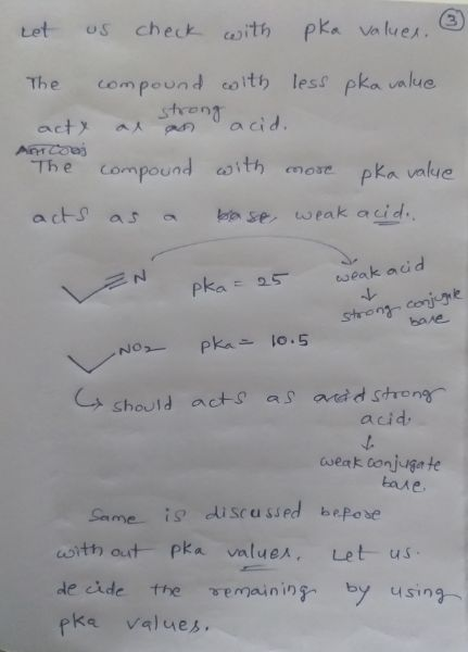 Let s check with pka values The less pka ualue compound olth streng a an act AT COO The acid. Compound ith moe pka vakie acts