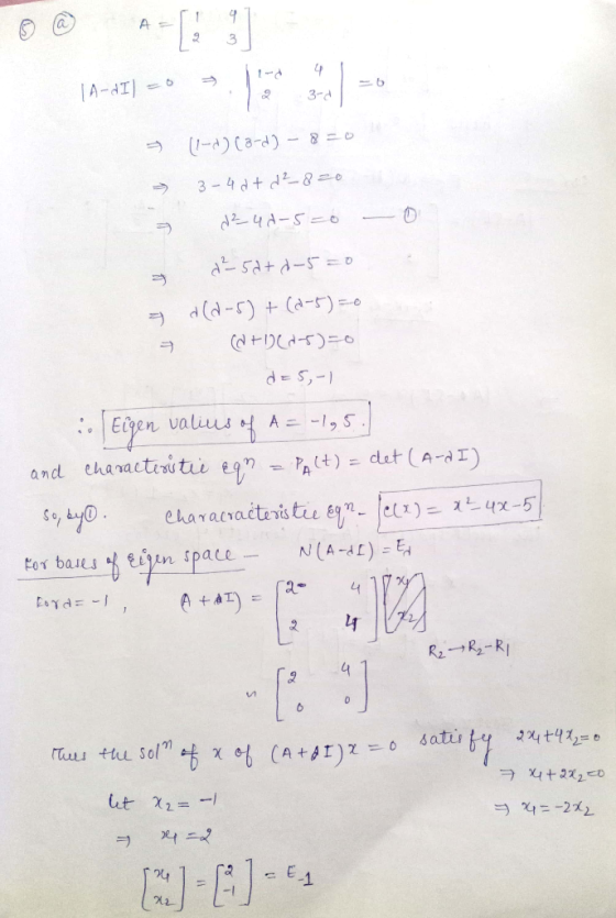 1 A = A-dI - 3-d 1-) Ca-d) 3-4d d-80 4A- o satd- d(d-) (a-r) = d S,-1 Elgen valius A = -1, S and tharactisiti egn t) = det (A