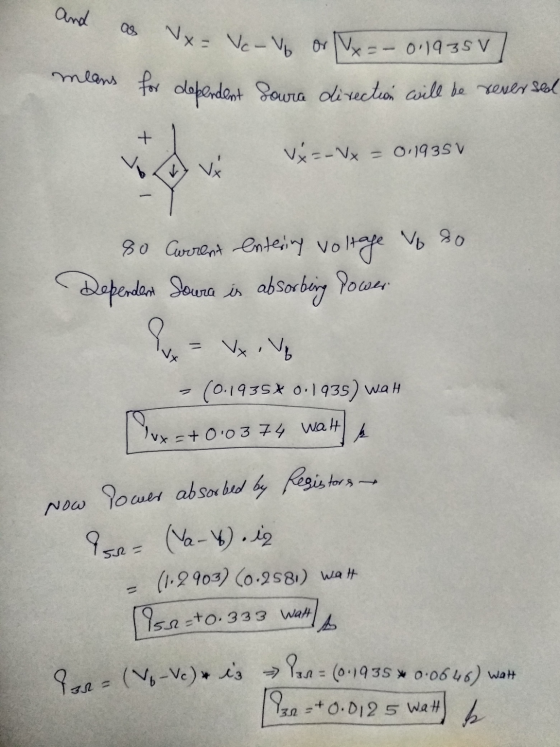Vx = Vc - V or = -0.1935V means for dependent Soura direction will be reversed and Х id Vx=- Vx = 0,1935V Vx V so 80 Current