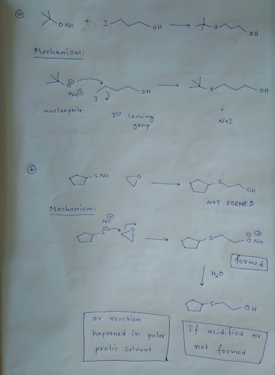 O Na -OH tom Mechanismi ОН NG 011 nucleophile IO leaving NaI group s Na NOT FORMED Mechanism: se ona formed H₂O COH or reacti