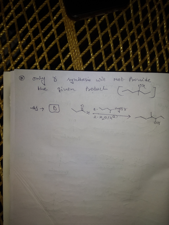 only the o synthesis will not provide given Product c a t mans AC
