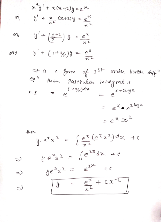 x y + x(242)y=en y + or 7 a Cataly 22 22 on +2 y+ (2) ex 222 org y + (1+251)9 ea 22 It is a of 4 then form est order linea