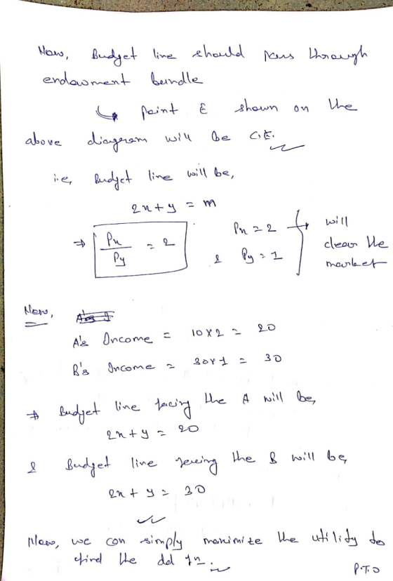Now, budget line should nous through endowment bundle la point e shown on the above diagram will be DE 2 ut 4 m - ię budget l