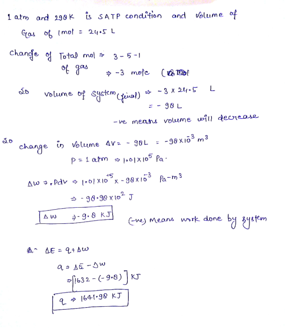1 atm and 290K iS sATP condifion and volume change Tota) mal 35-1 m01 ל 50 volume of Siete (jfiuol) : - 98 L ve mean, volum