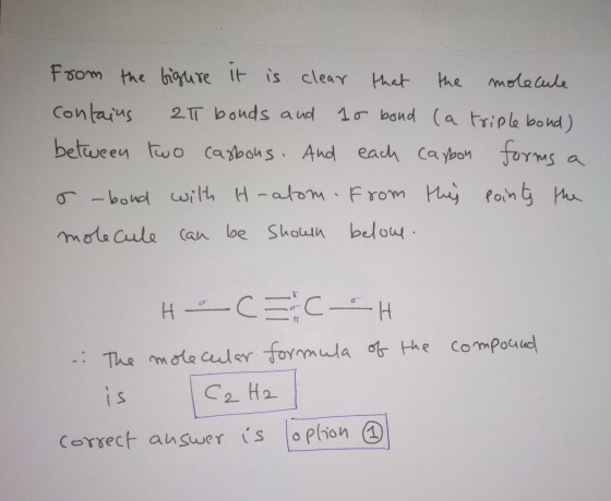 from the figure it is clear that the molecule contains 2.11 bonds and 10 boud (a triple bond) between two carbous. And each c