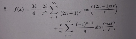 (2n - 1)Tr 8, f(x) = 4+12 (2n-1)2 n=1