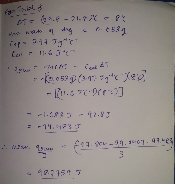 Por Terial 3 Дте (24. - 21.9 t set е имам 1 0 = 0. 653 4 Ср 3.47 Тест ted = 1.6 TC- qrun = meat - Ceal AT = -(o.o53 С.41 с е