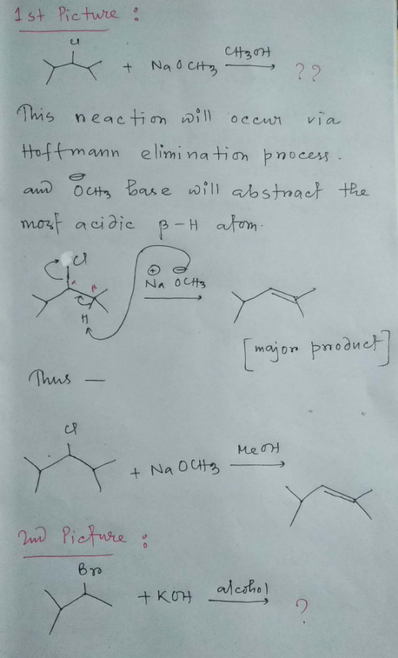 1st Picture : H30H r & Na Oct 29 This neaction will occur via Hoffmann elimination process. and Ocha base will abstract the m